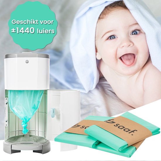 Saaf Recharge pour seau à couches Korbell - 6 pièces - 15/16 litres - Recharge parfumée