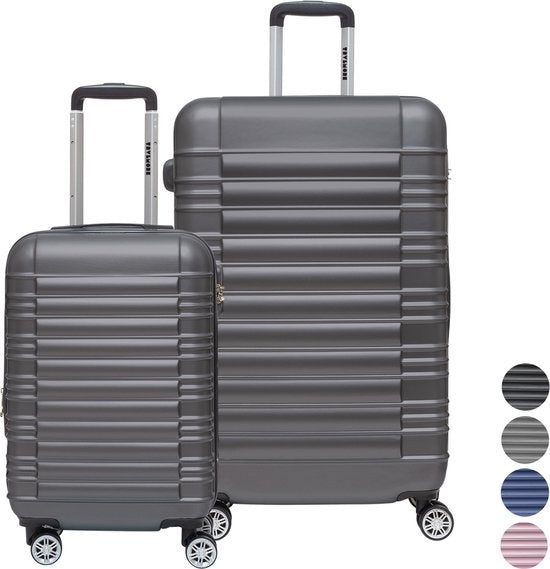 TRVLMORE Set de valises - 2 pièces - 38L (bagage à main) + 110L - Gris foncé