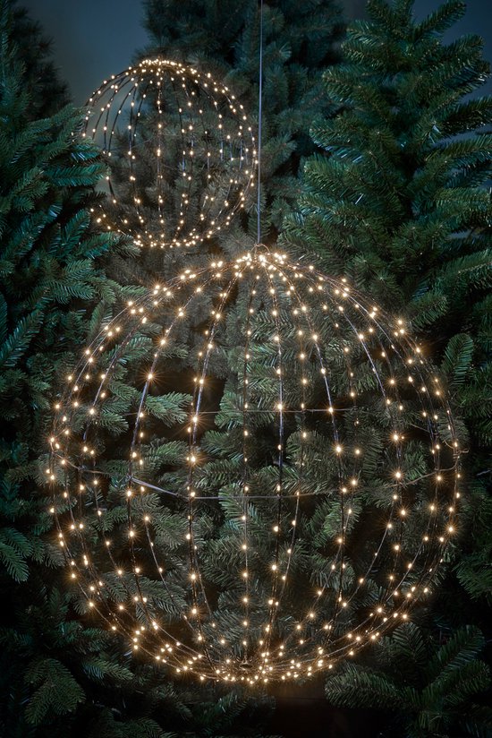 Luca Lighting Christmas Light Ball with Classic White LED Lights - Ø60 cm - Silver