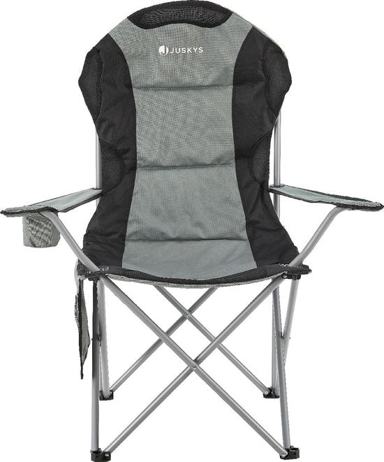 Chaise de camping / Chaise pliante Lido - Gris - Sac de rangement inclus