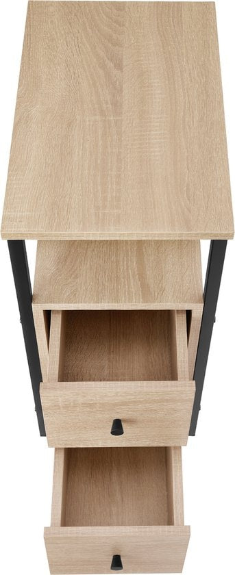 tectake - Table de chevet table d'appoint Tullamore - 49,5x30x61,5cm - industriel - brun clair - 404729