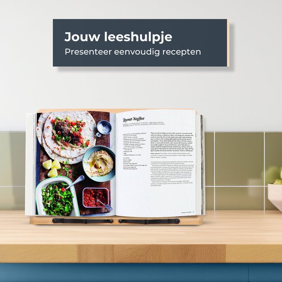 Castagnola Support de livres ajustable - Support de livres avec 5 supports - Support de livres en bambou - Support de tablettes - Livres de cuisine et de lecture