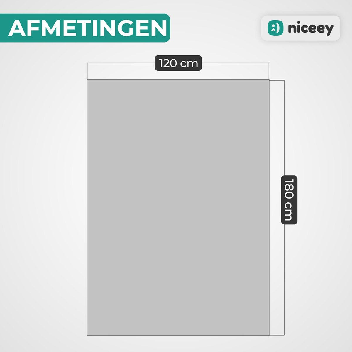 Niceey Buitenkleed - Tuintapijt - Vloerkleed - Omkeerbaar - 120x180cm - Grijs/Wit