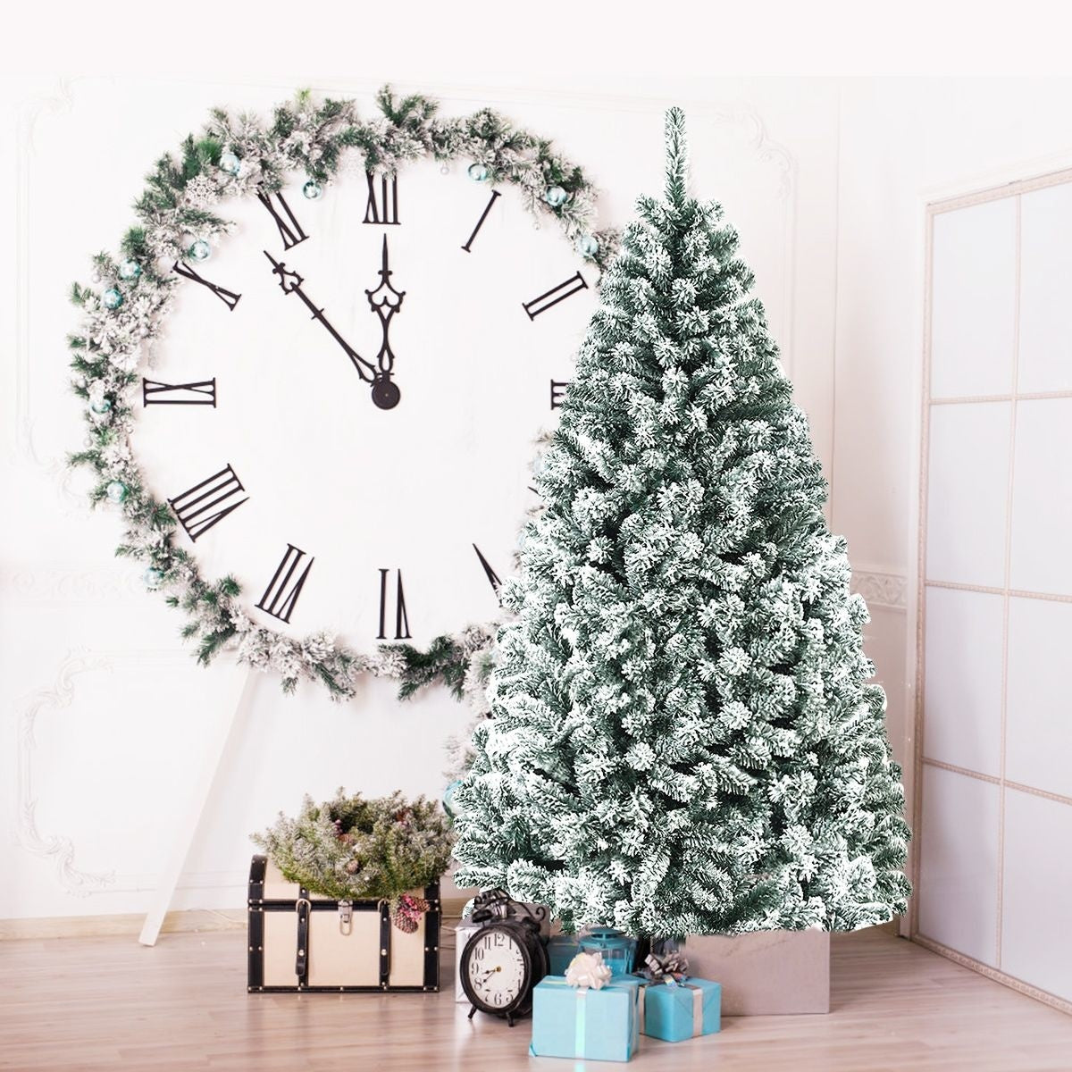 Arbre de Noël artificiel Snowy Coast  - Avec support métallique - 180 cm - Vert