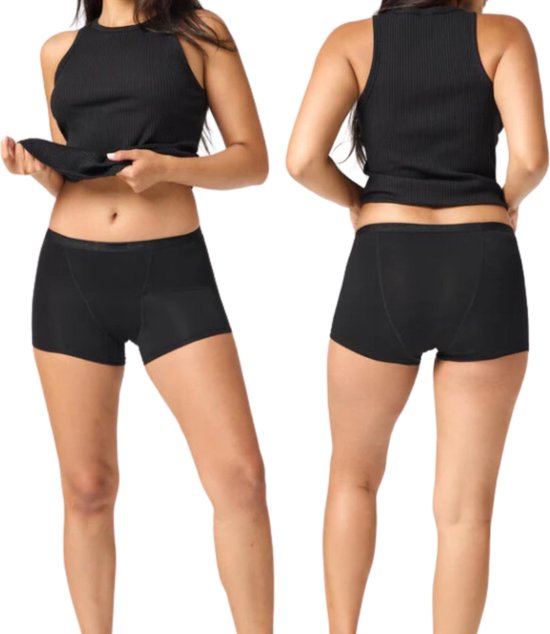 Bamboo Elements - Menstrual Underwear - Hipster - Black - Period Underwear - Menstrual Briefs - Underwear Ladies Boxer Shorts