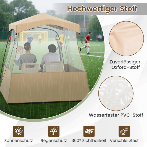 Coast Transparent Pop-Up Sports Tent - Tente d'extérieur 160 x 160 x 176 cm - Marron