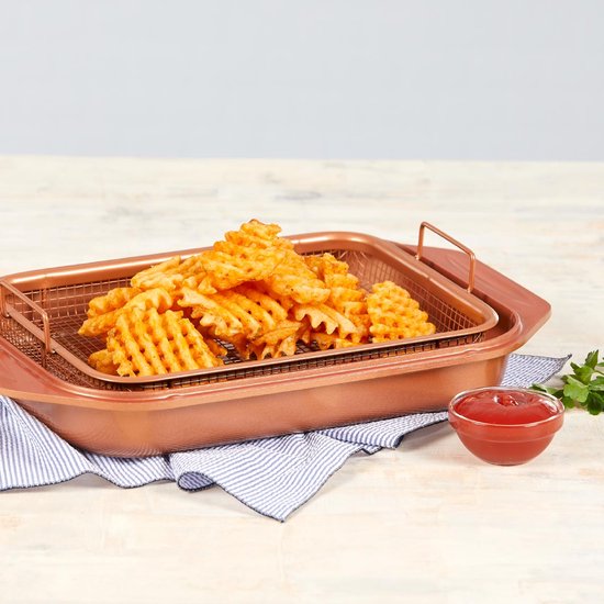 Livington Copperline WonderCooker - Set de cuisine 14 en 1 - cocotte, poêle à griller, mijoteuse et plus encore - Set de cuisine compatible avec tous les types de cuisinières, y compris à induction