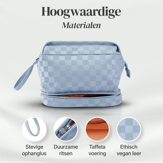 Skycases Travel Essentials - Trousse de toilette et de maquillage - Imperméable et compacte - Convient pour le voyage et l'usage quotidien - Unisexe - Bleu clair