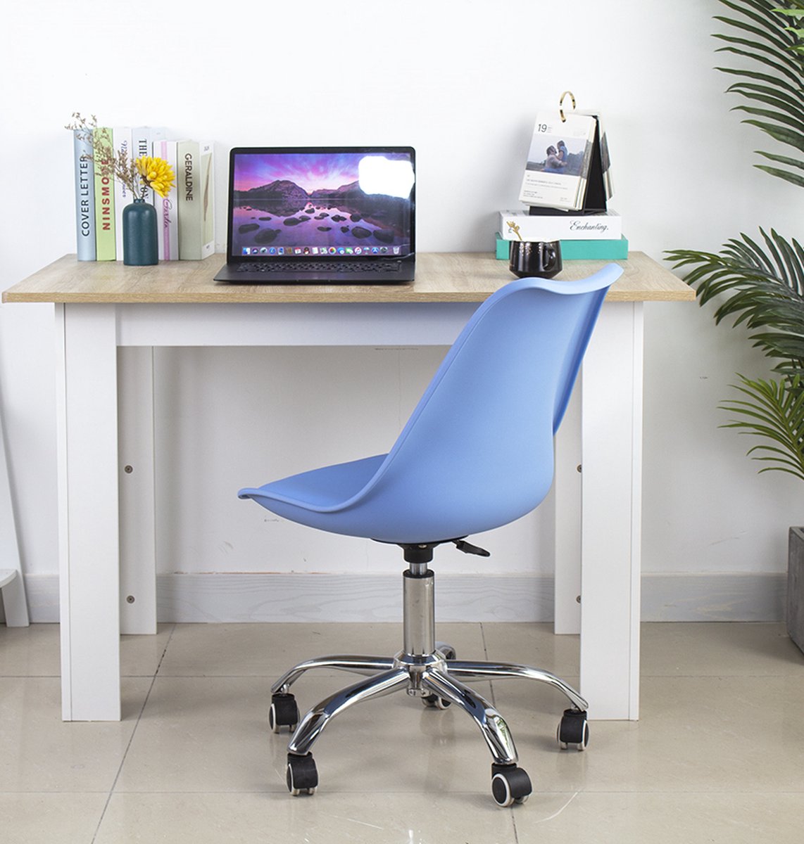 VDD Gaming - Chaise de bureau bleue réglable en hauteur - 42x48x97cm