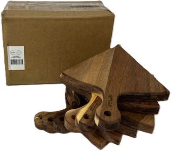 Petites planches à pizza Ceruzo Luxe - 6 pièces - S'assemblent pour former une planche à pizza - Bois d'acacia