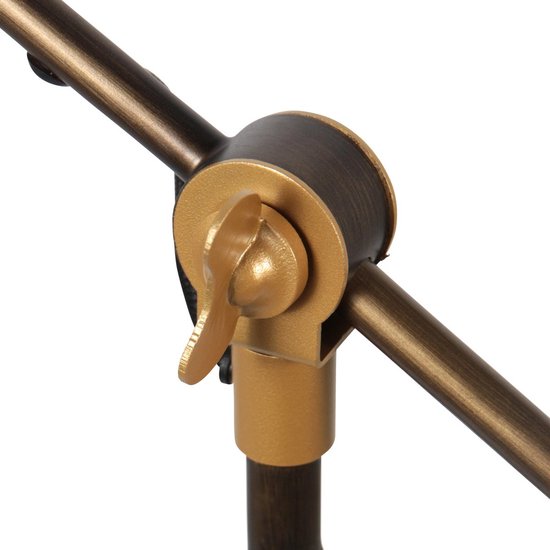 Lampe de table industrielle en bronze Nove 1321BR de Mexlite, hauteur 67 cm, avec douille E27 et structure orientable et inclinable, idéale pour un usage intérieur