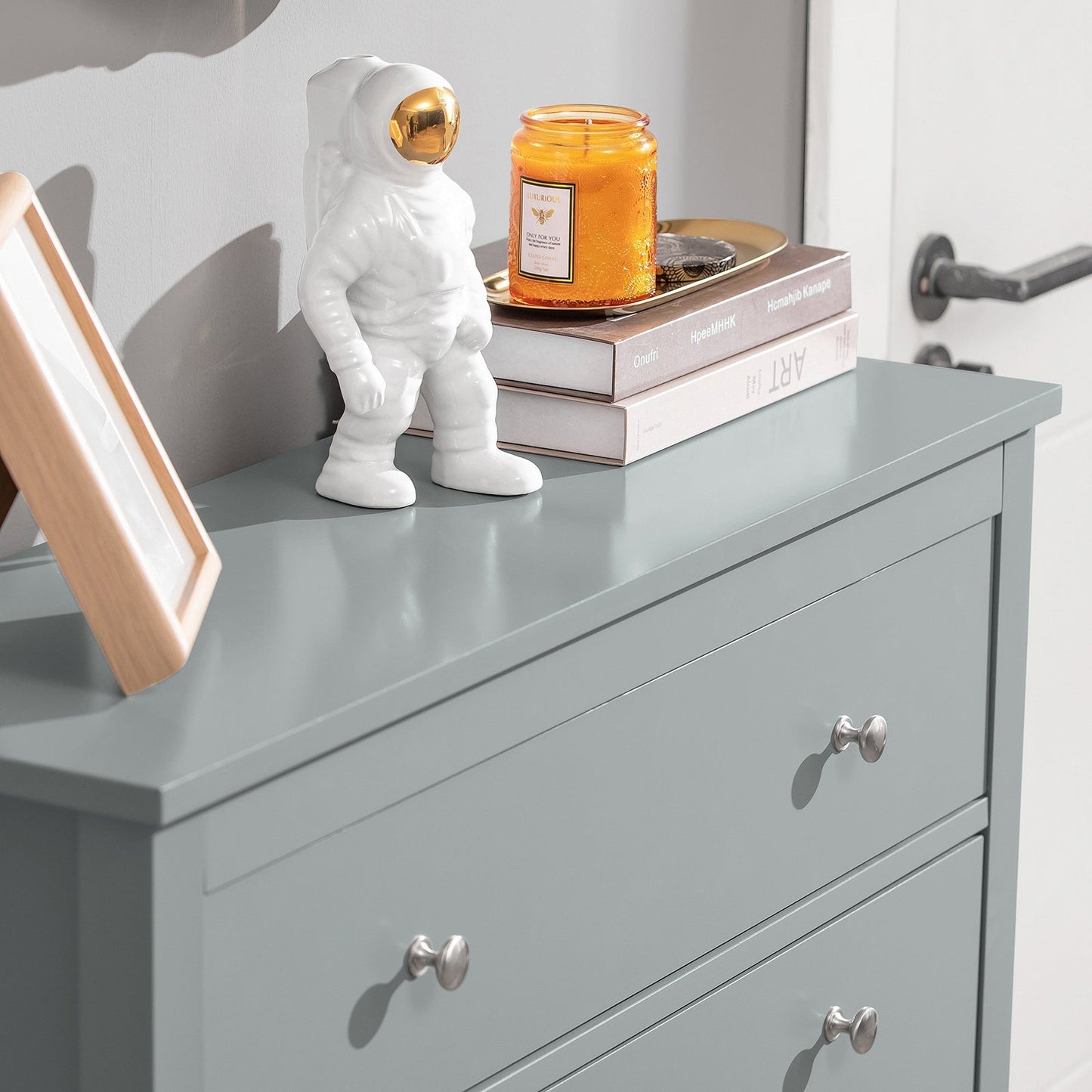 SoBuy - Meuble à chaussures avec 2 abattants et 1 tiroir - 80 x 25 x 108 cm - Gris