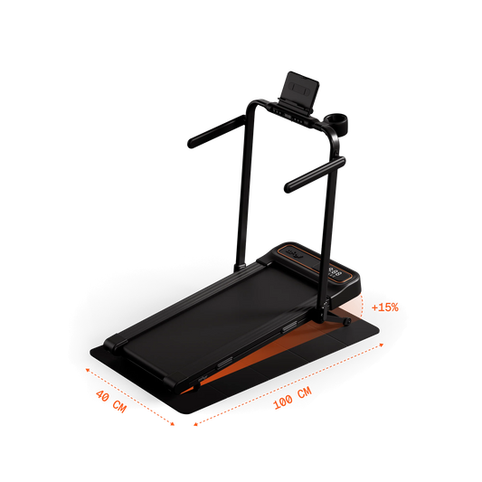 Moov Walk Plus - Tapis de course compact avec inclinaison automatique jusqu'à 15 % et Bluetooth