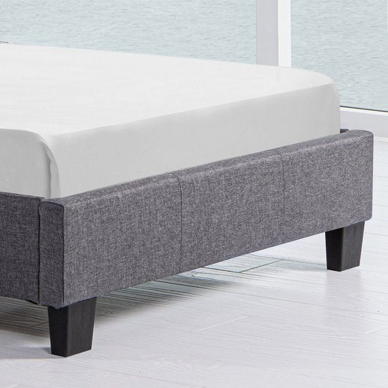 Lit rembourré Verona - 90 x 200 cm - Gris - Eclairage LED
