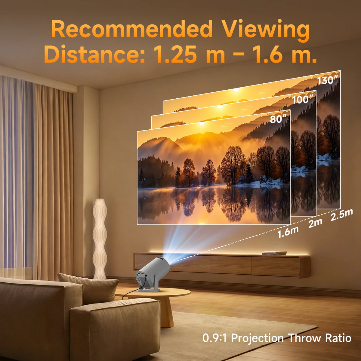 Mini-projecteur Magcubic HY300 Pro avec Wi-Fi 6 et Bluetooth 5.4 - Android 14 - 290 ANSI - Gris