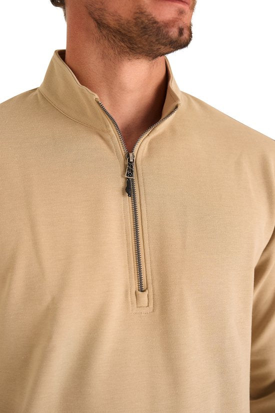 Mario Russo Pique Longsleeve Shirt - Sweater Men - Turtleneck Men - XL - Beige