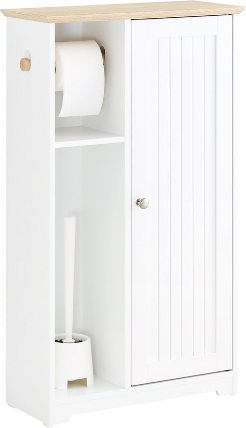 SoBuy BZR189-W Meuble de salle de bain - blanc avec tiroir, bois composite
