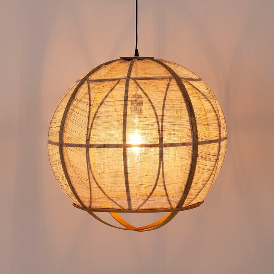Mica Decorations Lampe pendante Pella - H44 x Ø45 cm - Lin - Beige