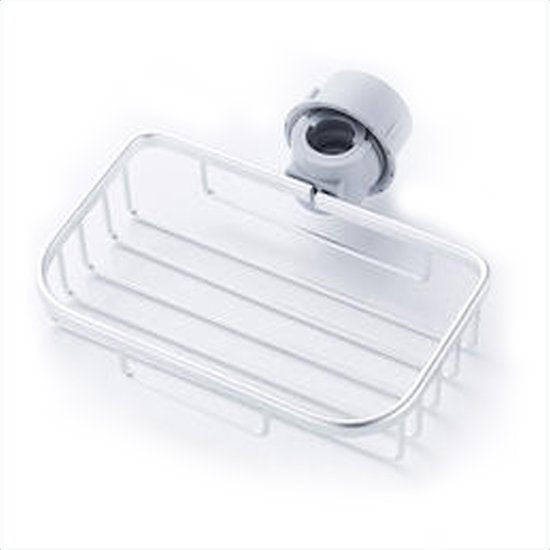 Goliving Support de douche suspendu - Support de douche - Sans perçage - Support de cuisine - Organisateur d'évier - Accessoires de salle de bain - 19,5 cm - Lot de 2 - Argenté