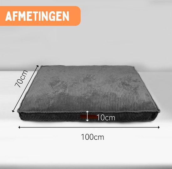 By Cee Cee Coussin orthopédique pour chien - Panier orthopédique pour chien - Royal Collection Dog Bed - Ribbed Fabric - Grey - 100x70 - Bubble Foam