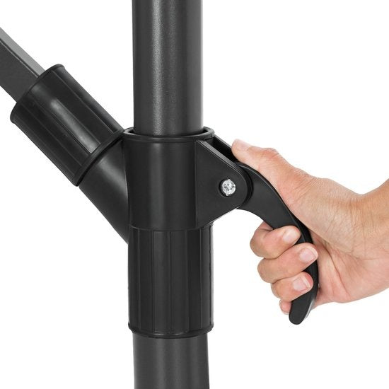 Parasol flottant en aluminium - Tectake® - Diamètre 350 cm - Inclinable - Protection UV - Housse de protection incluse - Gris