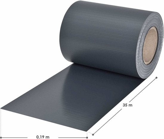 Bandes de séparation en PVC - 2 pièces - 35 mètres - Anthracite - Clips de fixation inclus
