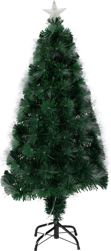 Décoration de Noël Sapin de Noël en fibre optique - étoiles lumières led et pointe - 60 cm - 8 fonctions