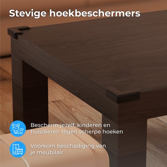 Nuvance - Protège-coins - 12 pièces - Butoir solide - Protège-coins pour table - Protège-coins de table pour bébés et enfants - Transparent - Protection des coins - Noir
