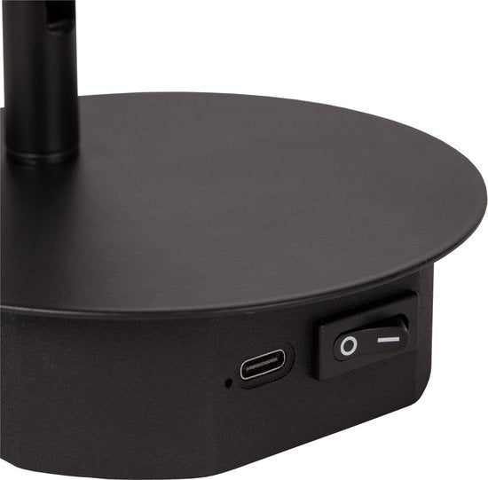 Lucide JOLIJN - Lampe de chevet / applique murale rechargeable - Batterie rechargeable / piles - Ø 10,2 cm - LED - 1x2 W 3000 K - Fixation magnétique - Noir