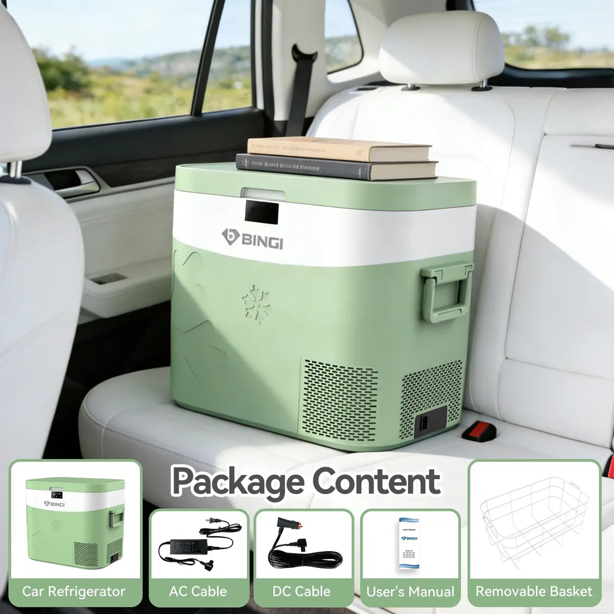 Réfrigérateur de camping Bingi 38 L - Multitension 12 V/24 V/230 V - Noir