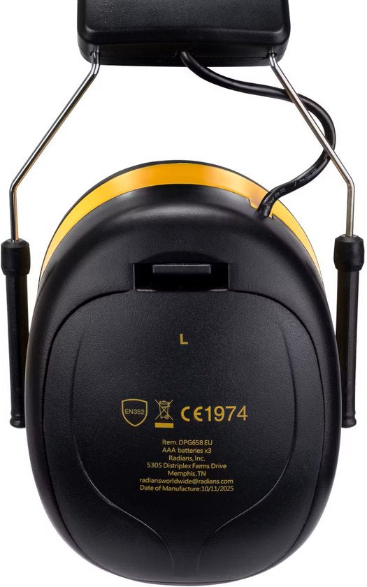 DeWalt DPG658-EU - Casque antibruit - FM - DAB+ - AUX - Batterie - Écran électronique
