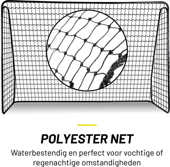 Dunlop Football Goal - But de football 300 x 205 x 120 cm - But de football grand format - Jouets d'extérieur pour enfants et adultes - Montage rapide - But d'entraînement de football - Métal - Noir