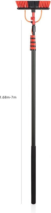 Brosse de lavage - Umuzi Cleaning - Brosse téléscopique 7 m - Manche extensible, angle réglable, distributeur de savon