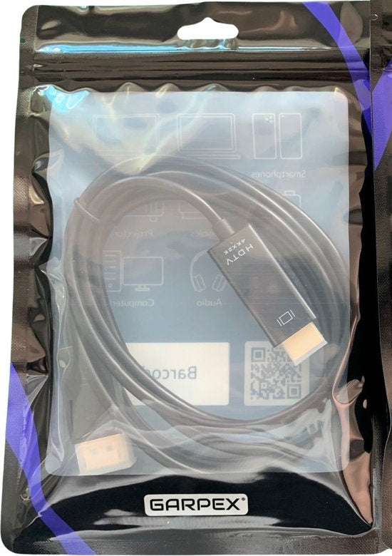 Garpex® Câble DisplayPort vers HDMI - 4K 60Hz Ultra HD - 1,8 mètres