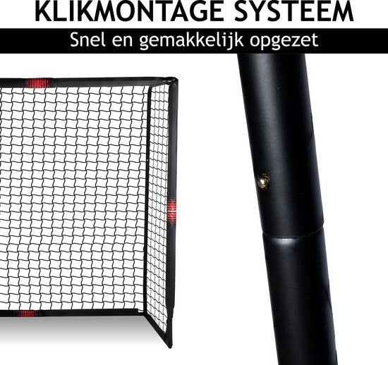 Cage de Football pour Enfants Dunlop - pour Jardin- montage facile - Filet de Football - noir/rouge 240 x 160 x 85 CM - métal