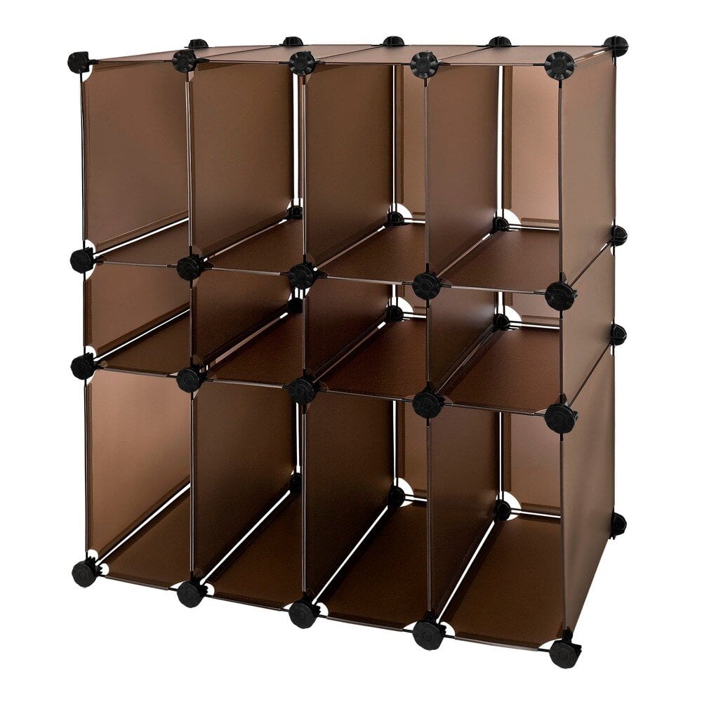 SoBuy Armoire à compartiments - 12 compartiments - 95 x 76 x 38 cm - Plastique - Gris