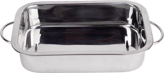 Renberg Plat à lasagne - Moule à pâtisserie - acier inoxydable - 32 x 23 x6.3CM -4 Litres