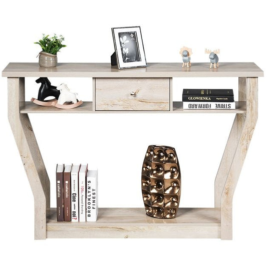 Table console Coast avec tiroir et étagère - 3 niveaux - Moderne