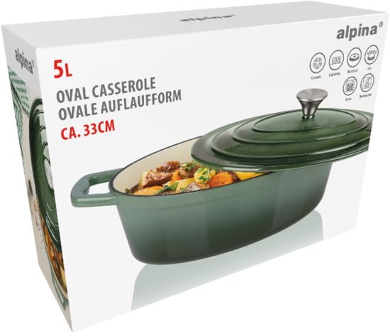 Casserole Alpina 33 cm en fonte verte | 8711252356082