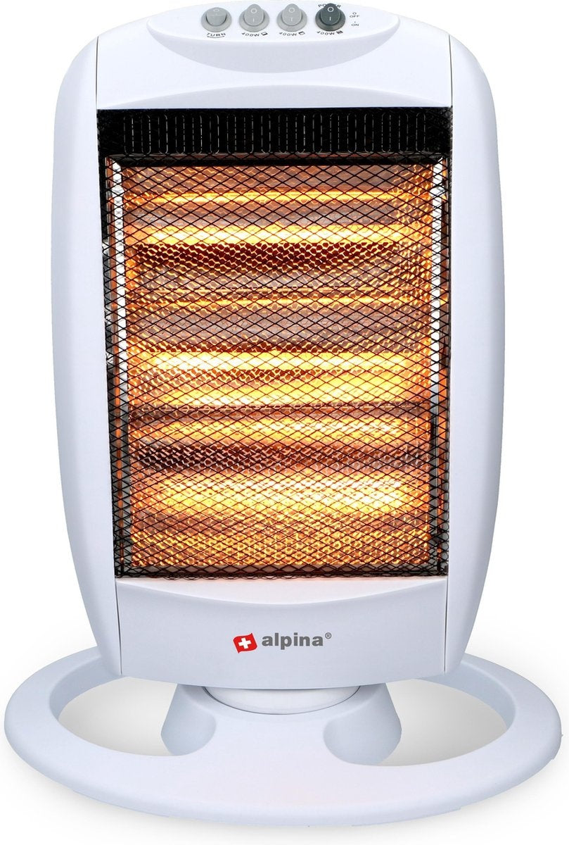 alpina Stove - Halogène - Rotatif - 1200 W - 3 niveaux de chaleur - Protection contre la surchauffe