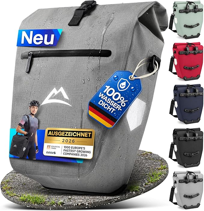 Sac de vélo Nextcover 28 L - TPU - Fermeture à enroulement/boucle - Porte-bagages - Gris