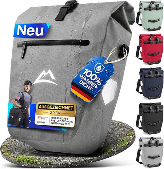 Sac de vélo Nextcover 28 L - TPU - Fermeture à enroulement/boucle - Porte-bagages - Gris