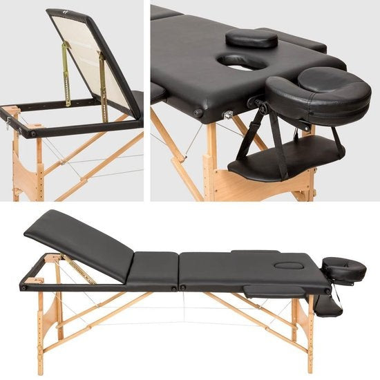 Table de massage mobile 3 zones - rembourrage 3 cm + sac de transport noir