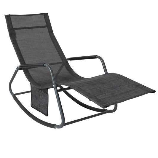 Fauteuil à Bascule SoBuy, OGS47-MS, 143 x 57 x 85 cm, Noir