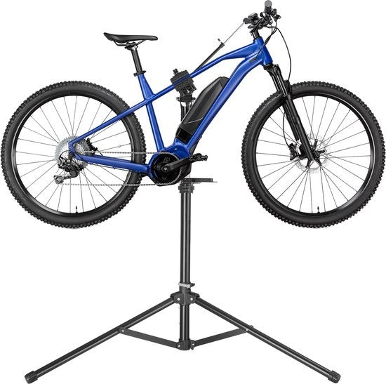 tectake® - Support de réparation de bicyclettes Tristan - Attaches rapides - Tête de serrage - Rotation 360° - Hauteur réglable - Max. 50kg. - Support de montage - Convient aux vélos électriques - 404920