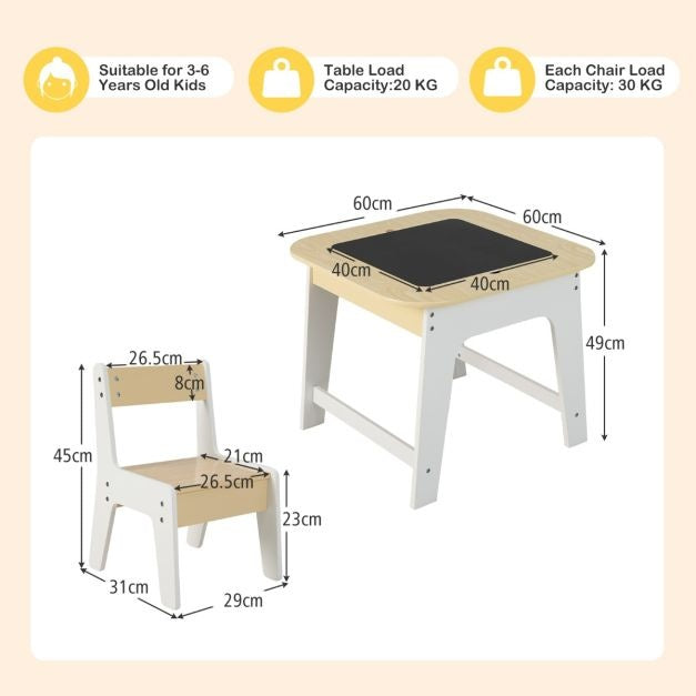 Table enfant Coast avec 2 chaises 3 groupes de chaises enfant TLG en bois avec plateau double face
