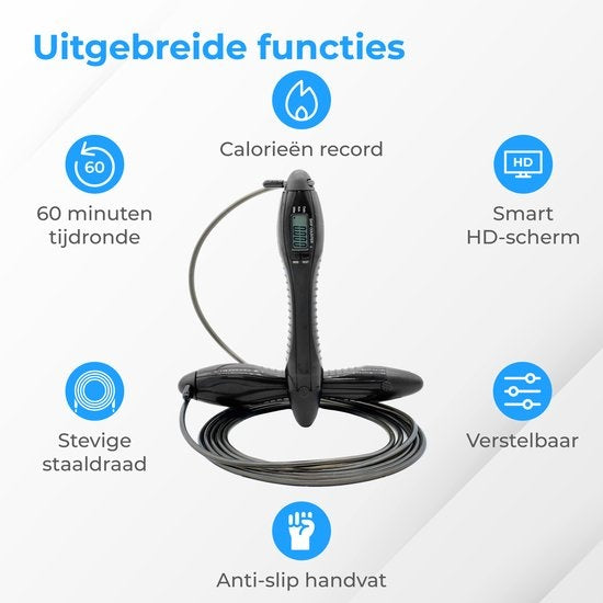 Nuvance - Corde à sauter sportive professionnelle avec compteur - réglable - adultes et enfants - Corde à sauter - Speedrope