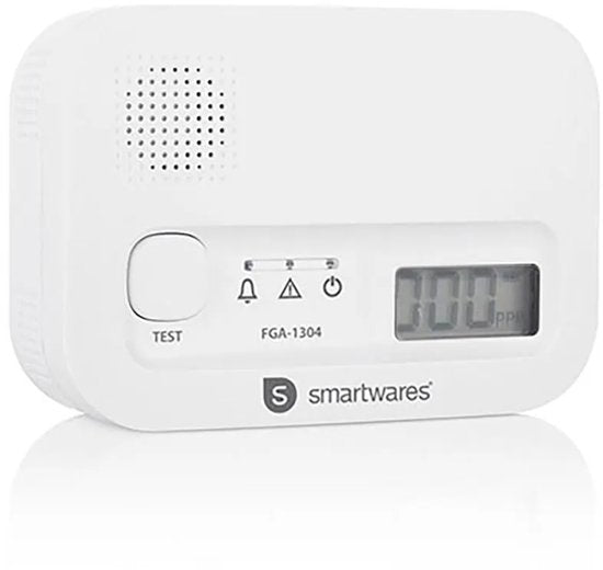 Smartwares FGA-13041 - Détecteur de monoxyde de carbone - 85 dB - Durée de vie de 10 ans - Certifié BSI