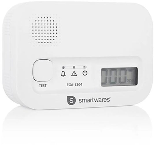 Smartwares FGA-13041 - Détecteur de monoxyde de carbone - 85 dB - Durée de vie de 10 ans - Certifié BSI