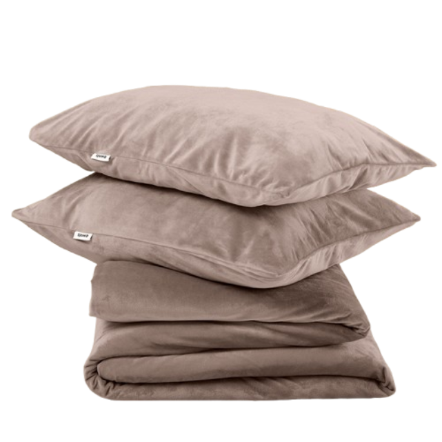 Housse de couette Sjumo Silky Smooth Classic Taupe - 240 x 220 cm - Avec 2 taies d'oreiller 60 x 70 cm